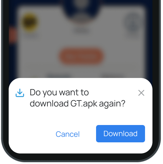 Instructions to download the app's apk file