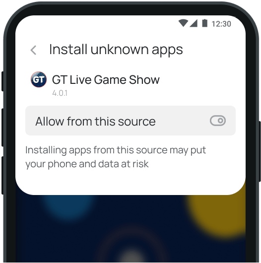 Instructions to install the app from the downloaded apk file